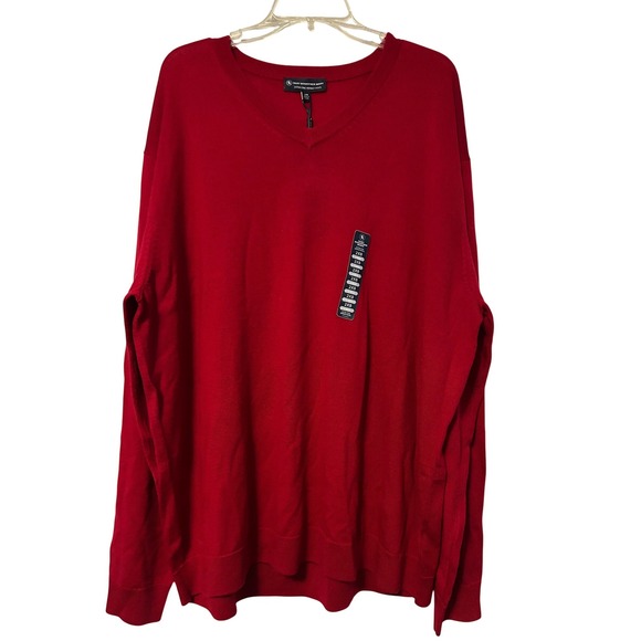 Hart Schaffner Marx Other - Hart Schaffner Marx‎ Red Extra Fine Merino Wool V-Neck Sweater Mens 2XB NWT